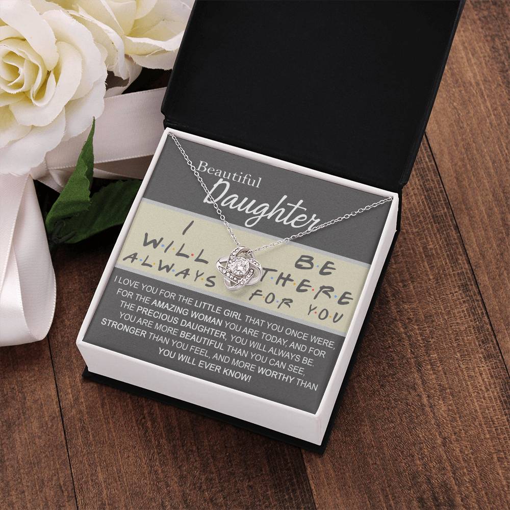 Beautiful Daughter Love Knot Necklace, Birthday Gift, Graduation Gift For Her