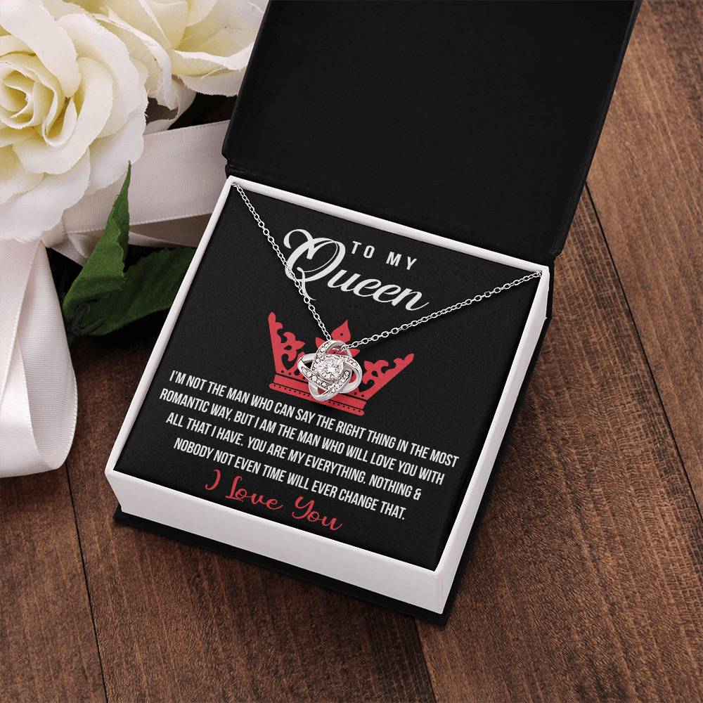 To My Queen Love Knot Necklace, Gift For Wife Girlfriend Soulmate Future Wife