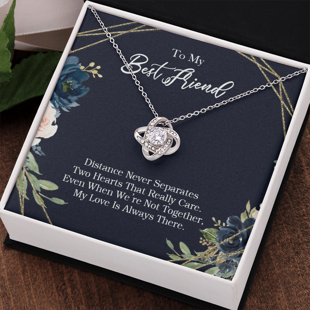 To My Best Friend Necklace From Friend, Love Knot Pendant for Friendship Gifts Best Friends, To Best Friend Love Knot Necklace Gift for Bestie Jewelry Gifts for BFF Gift Jewelry for Girls Her