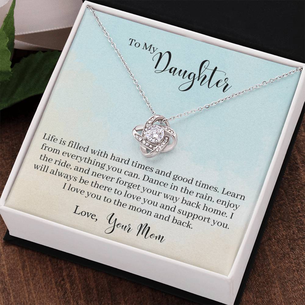 To My Daughter Love Knot Necklace From Mom, Happy Graduation Gift Necklace, Mother And Daughter Love Knot Necklace, Daughter Gift Necklace From Mommy Mother To Daughter Jewelry Gift For Girls