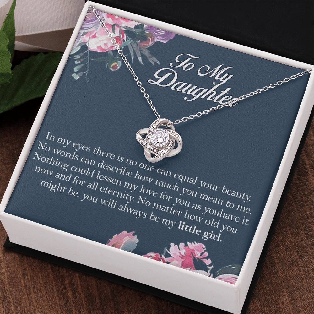 To My Daughter Love Knot Necklace From Mom, Mother And Daughter Pendant Gifts Necklace, To Daughter Pendant Gift From Mom, Little Girl Necklace Gift From Mother, Daughter Mom Jewelry Gift For Girls
