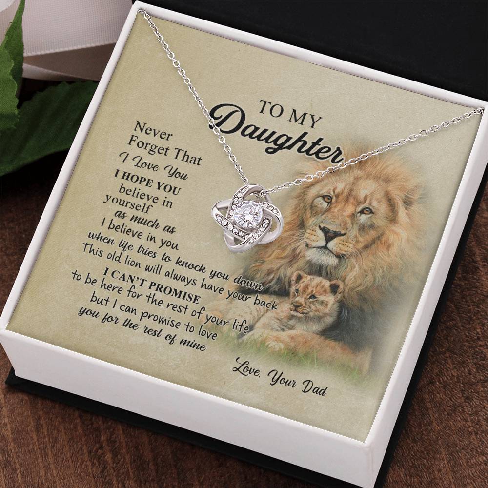 To My Daughter Gift from Dad Old Lion Necklace For Daughter Jewelry for Women