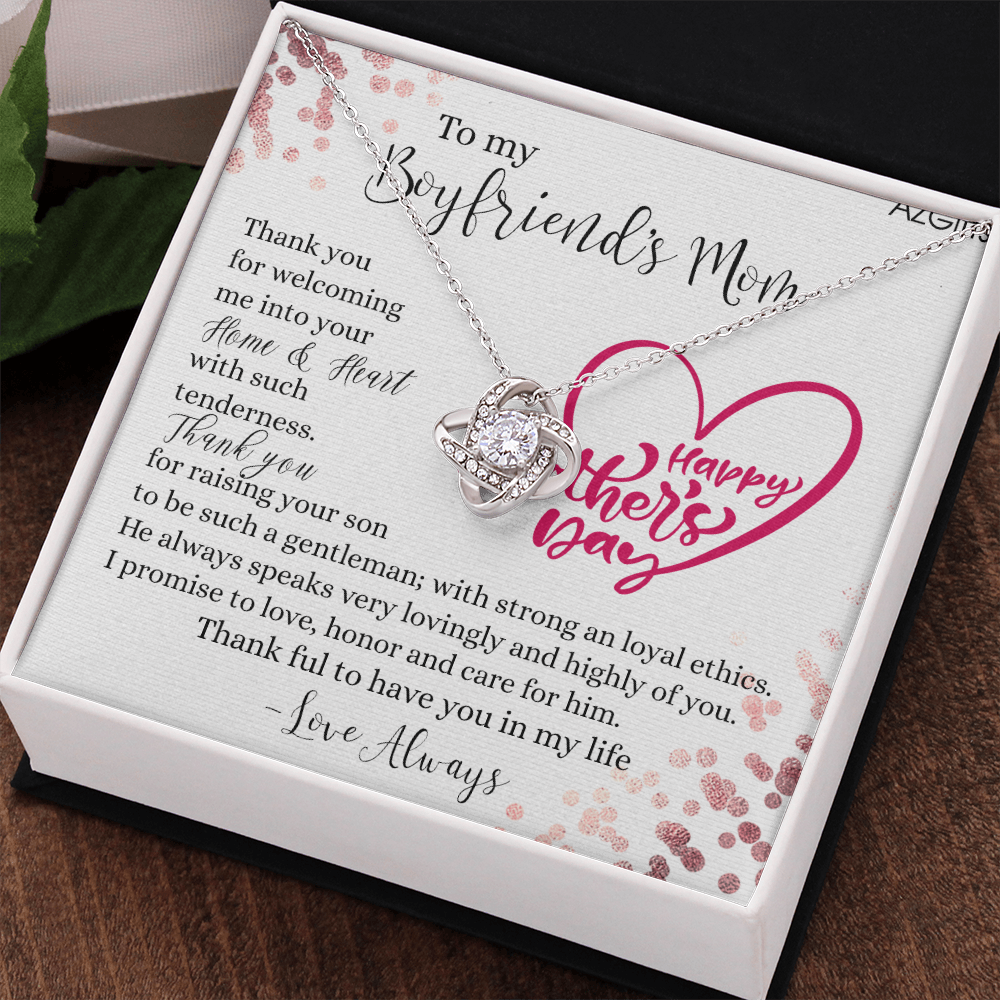 To My Boyfriend's Mom Necklace From Girlfriend, Gift Necklace To Boyfriends Mom, Necklace For Boyfriend's Mom On Mothers Day Birthday Gift Christmas Anniversary, Happy Mother's Day Jewelry For Women