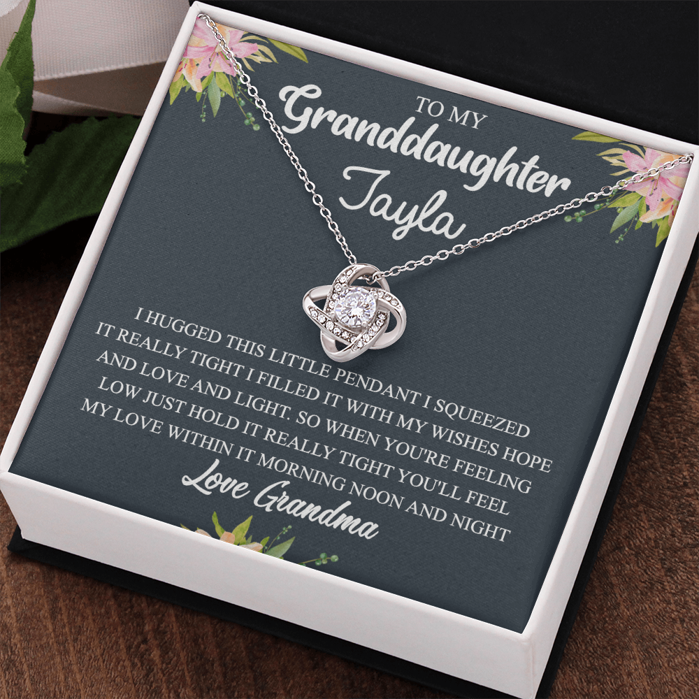 Personalized Gift Necklace For Granddaughter - To My Granddaughter Love Knot Necklace Gift From Grandma To Granddaughter On Birthday Gift Graduation Gift, Christmas Necklace This Little Pendant