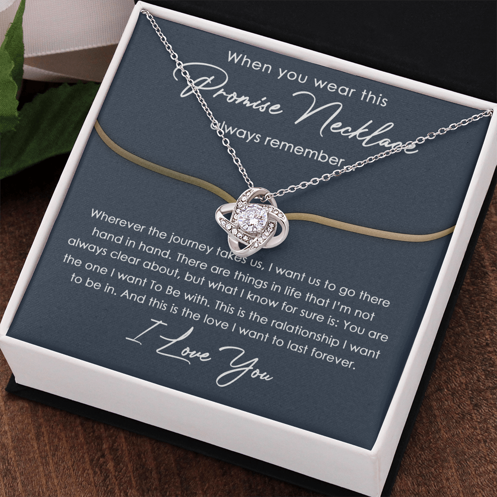 To My Girlfriend Love Knot Necklace With Message Card And Gift Box From Boyfriend, Husband, Girlfriend Gift Necklace - Jewelry Gift For Girls, Love Knot Pendant Gift For Girlfriend, Soulmate