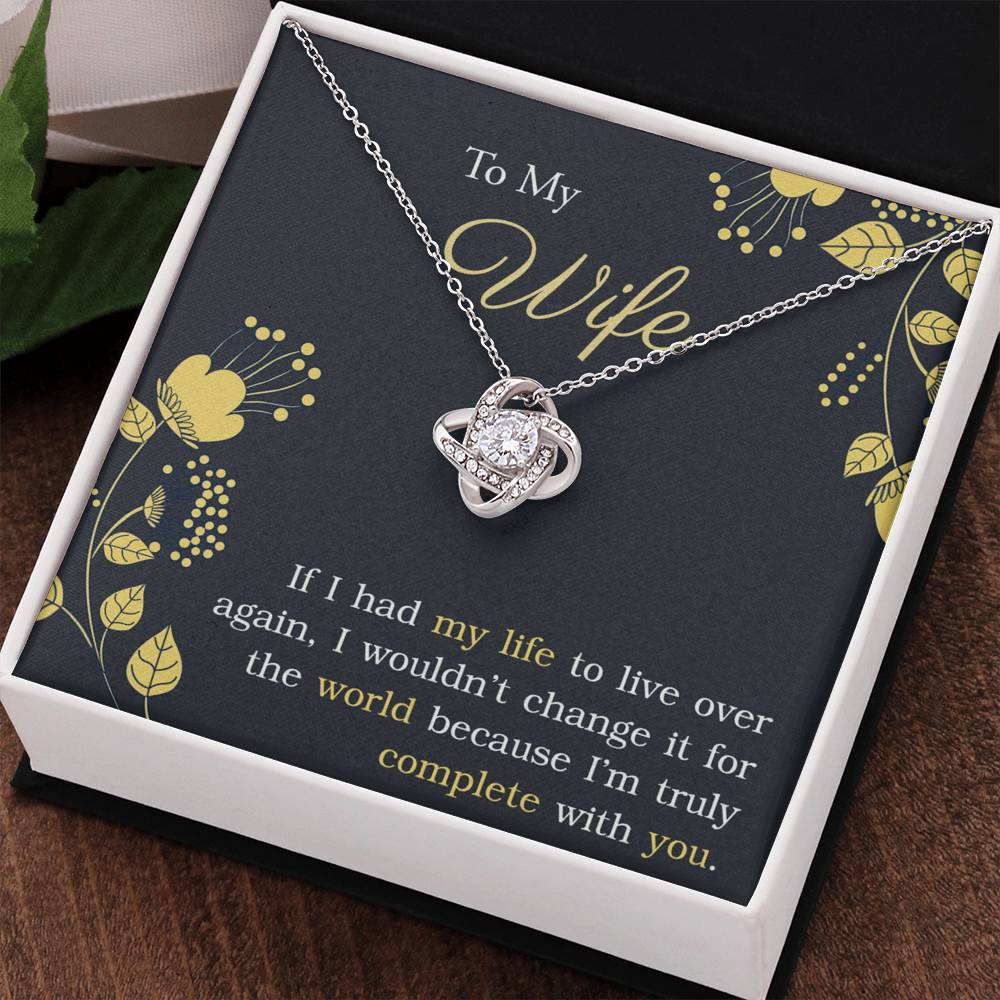 To My Wife Love Knot Necklace From Husband Valentines Day Necklace Gift For Wife Soulmate Gift Necklace Personalized Gift Jewelry For Wife Romantic Gift Necklace Happy Anniversary Necklace For Wife