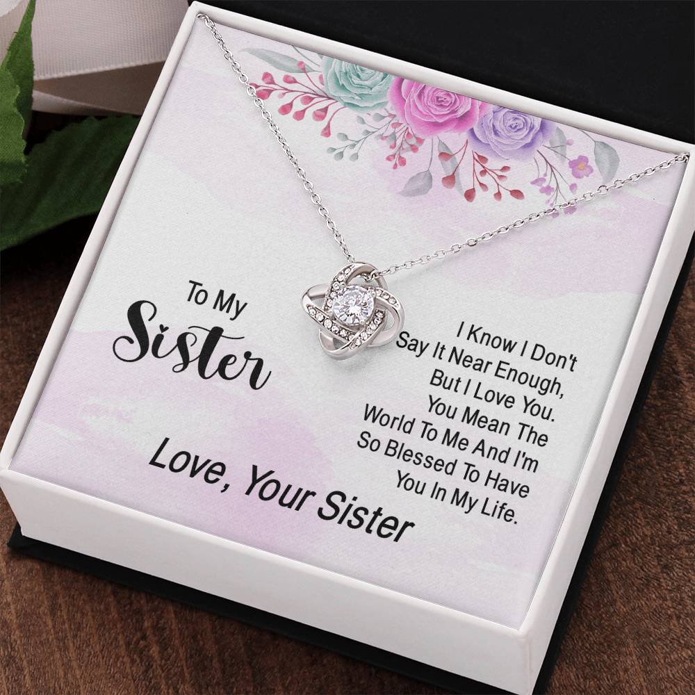 To My Soul Sister Love Knot Necklace, Sisters at Heart, Sister Necklace Gift From Sister Love Knot Pendant, BFF Gift Necklace, Unbiological Sisters Gift Necklace Sister in Law Bonus Sister Necklace