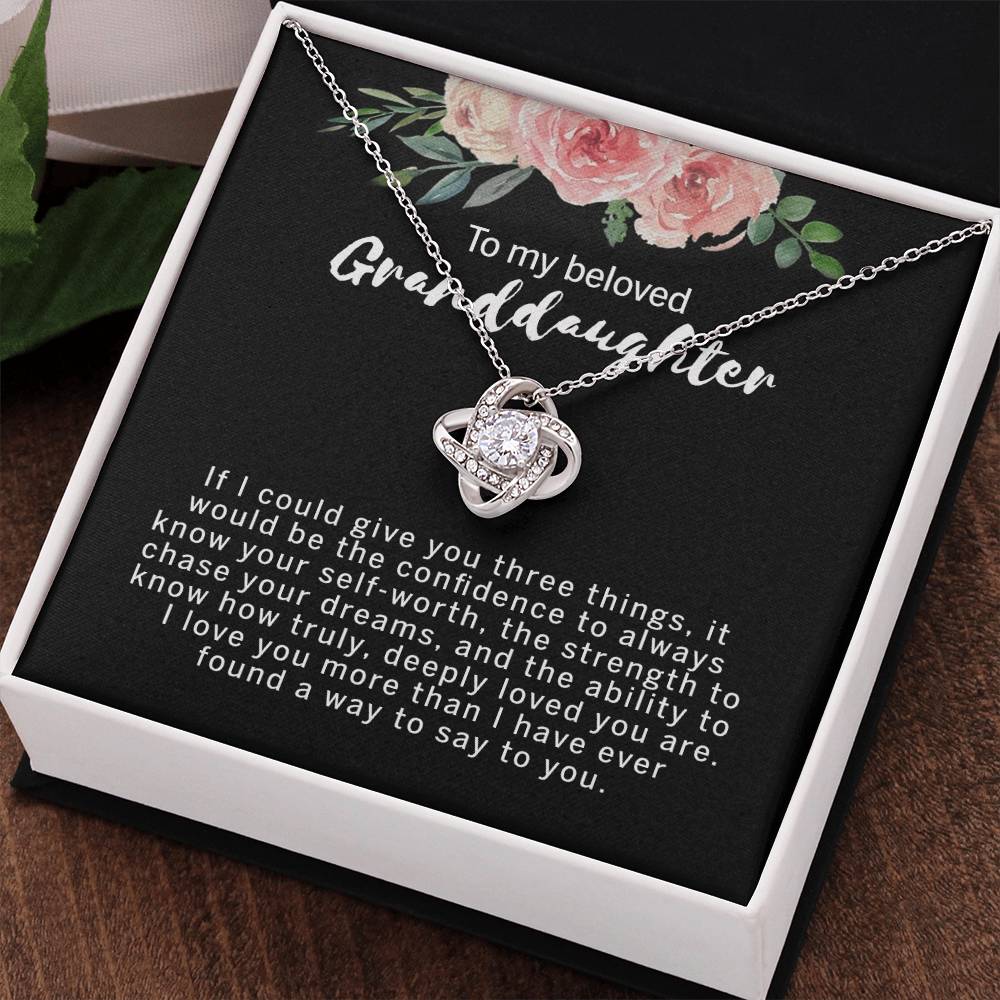Love Knot Necklace For Granddaughter - To My Beloved Granddaughter Necklace From Grandma, Grandmother Gift Necklace On Birthday Gift Graduation Gift, Christmas Beloved Granddaughter Gift Necklace