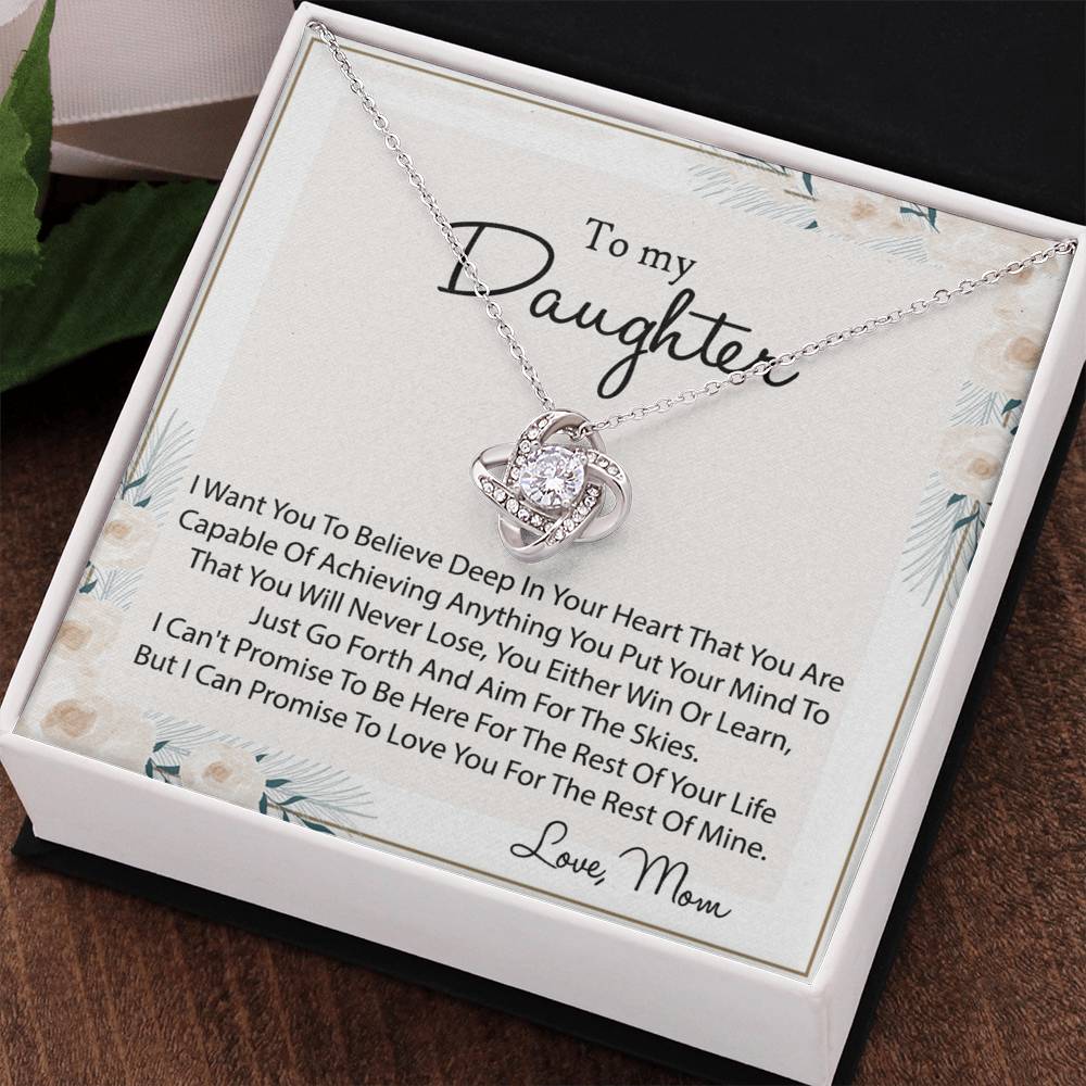 To My Daughter Gift Necklace Pendant From Mom, Mother to Daughter Necklace Gift Idea for Her, Girls Necklace On Graduation Gift Birthday Gift Christmas Gift From Mother And Daughter Jewelry