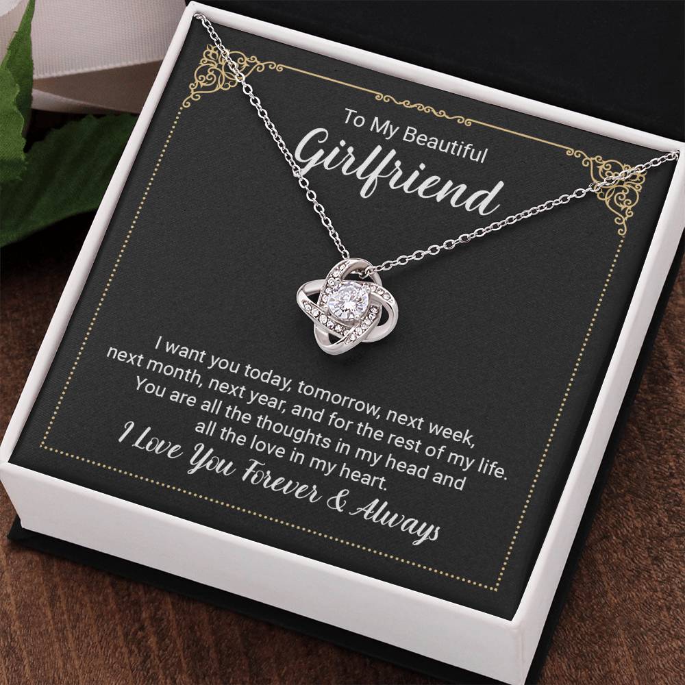To My Beautiful Girlfriend Necklace From Boyfriend On Christmas, Birthday Gifts