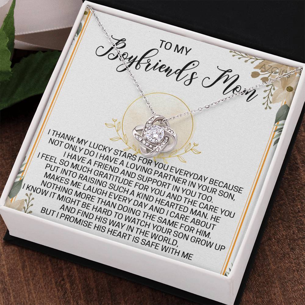 To My Boyfriend's Mom Necklace From Girlfriend,  Love Knot Pendant Gift For Boyfriend's Mom, Jewelry Gift Women, Boyfriend's Mom Gift Necklace On Mothers Day Birthday Presents for Mom Necklace