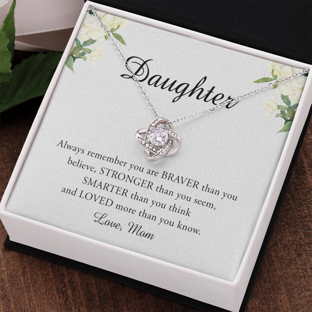 To My Daughter Necklace from Mom, Mother To Daughter Necklace Pendant Personalized Gift Necklace For Daughter On Birthday Gift Anniversary, Graduation Necklace Daughter Jewelry for Girls