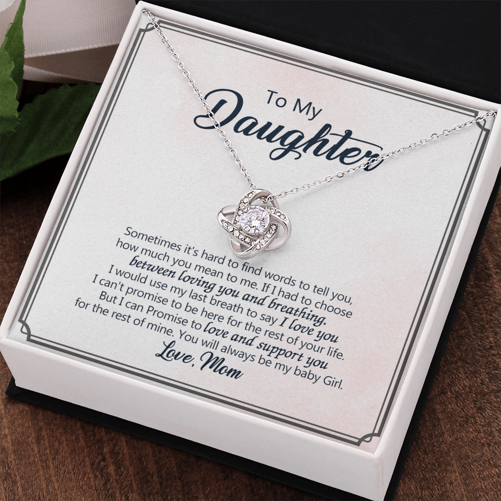 To My Beautiful Daughter Necklace from Mom, Mother and Daughter Gift Necklace, Gift for Daughter, Necklace for Daughter, Jewelry Gift For Girls, Little Girl, Sometimes It's Hard Gift Necklace