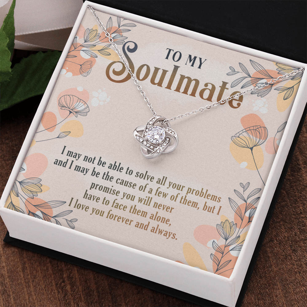 To My Soulmate Necklace Gift From Husband, Boyfriend To Wife, Girlfriend, Soulmate Gift Love Knot Necklace On Valentines Day Christmas Necklace for Her Romantic, Jewelry Gift For Women