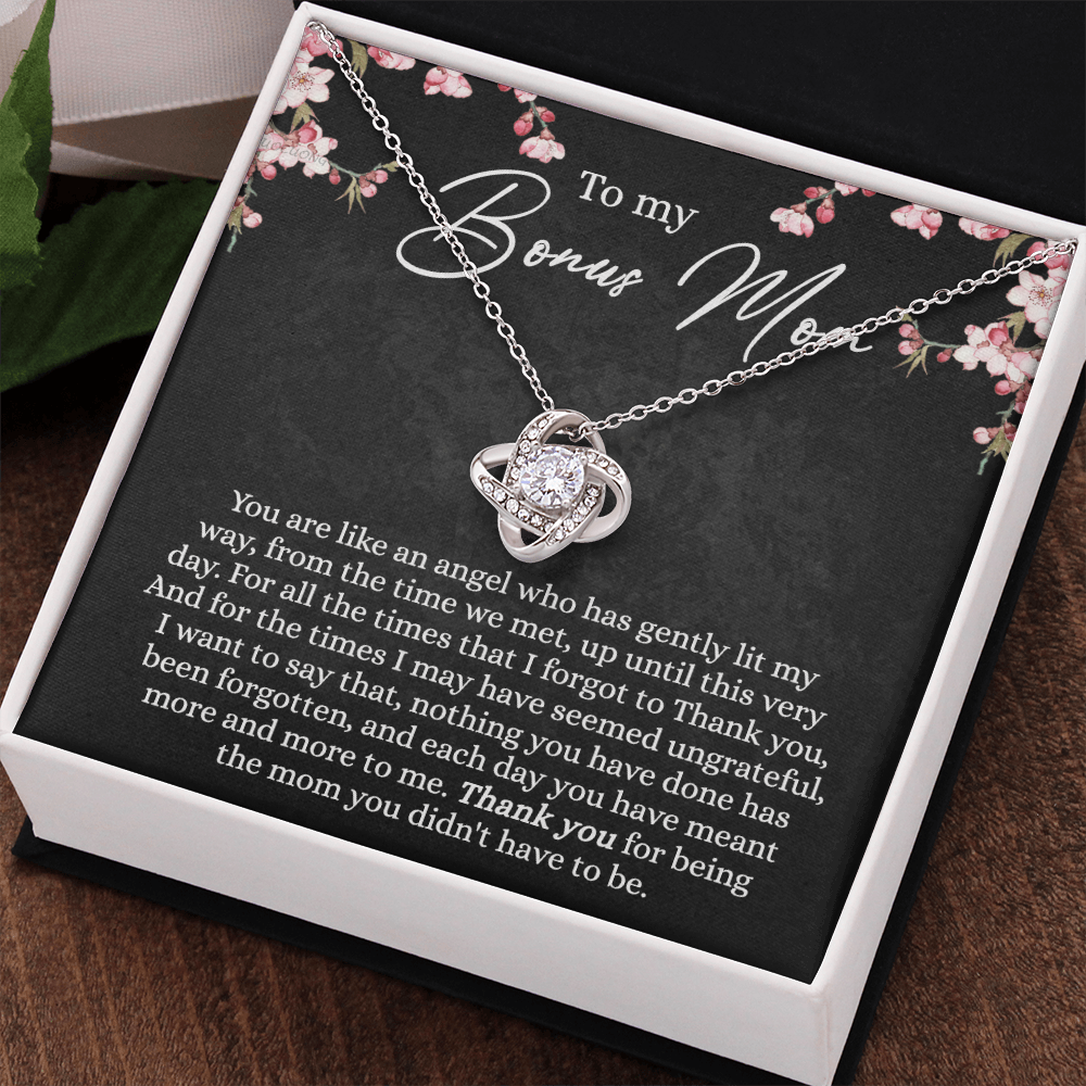 To My Bonus Mom Necklace From Bonus Daughter, Gifts For My Bonus Mom, Thank You For Being Necklace For Mom, Bonus Mother Gift Necklace On Mother's Day, Jewelry For Women, Bonus Mom Gift Necklace