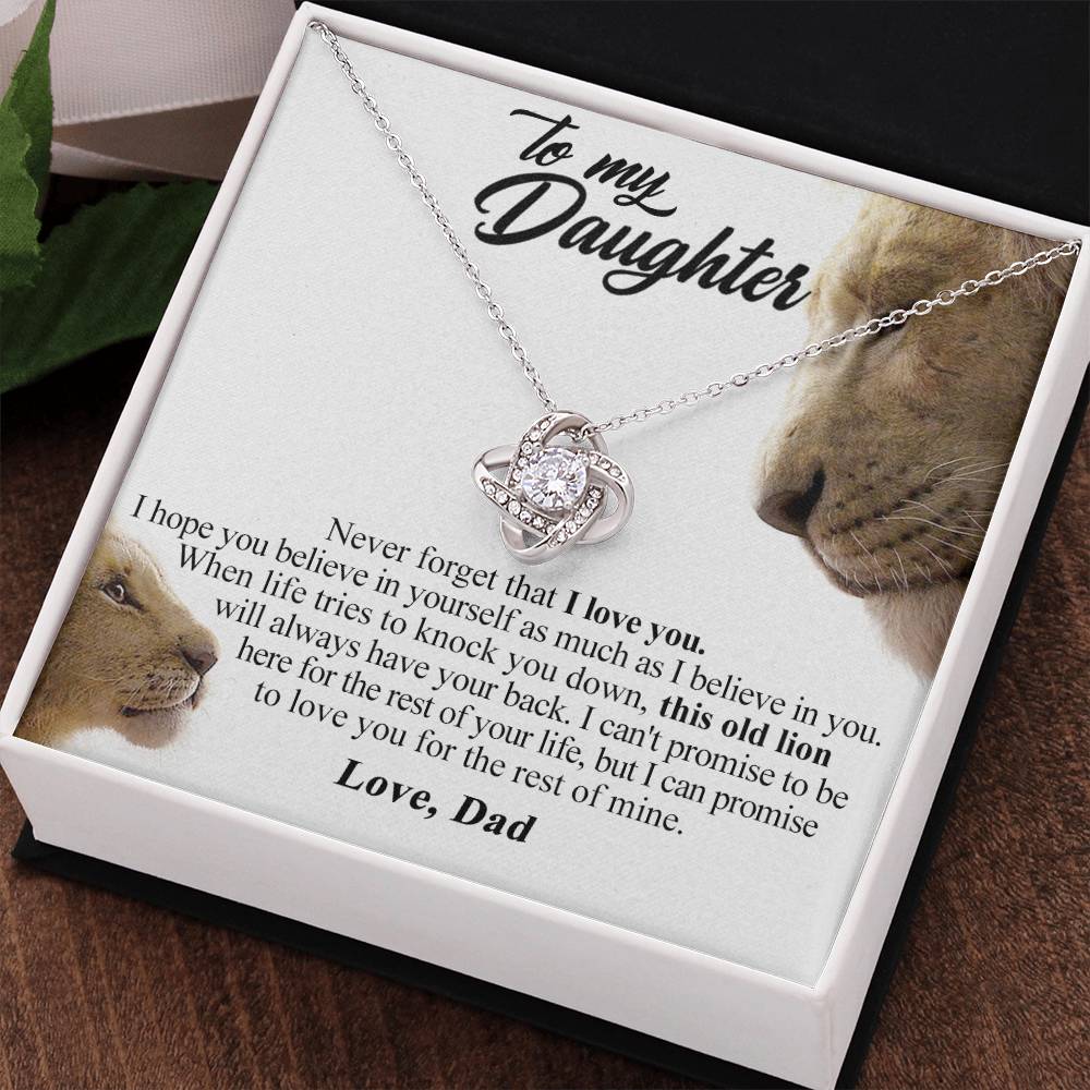 To My Daughter Gift from Dad Old Lion Necklace For Daughter Jewelry for Women