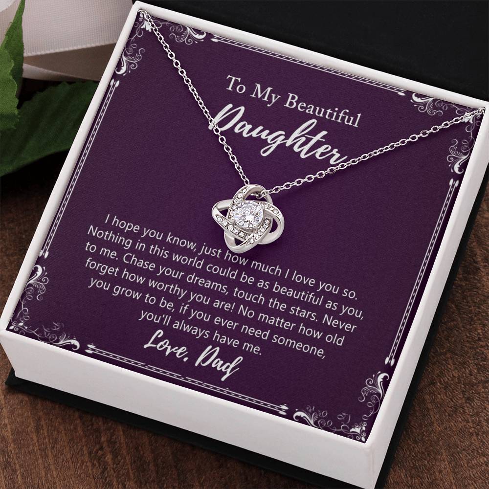 Daughter Gift Necklace, Birthday Gift for Daughter Jewelry Gift for Her Girls - To My Daughter Necklace from Dad Father and Daughter Gift On Birthday Christmas Graduation Gift For Daughter