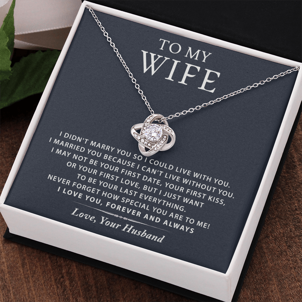 To My Wife Necklace From Husband, Wife Gift Necklace, Husband And Wife Love Knot Necklace - Necklace For Wife From Husband Marry Gift Necklace On Birthday Gift, Anniversary, Valentine Day, Christmas