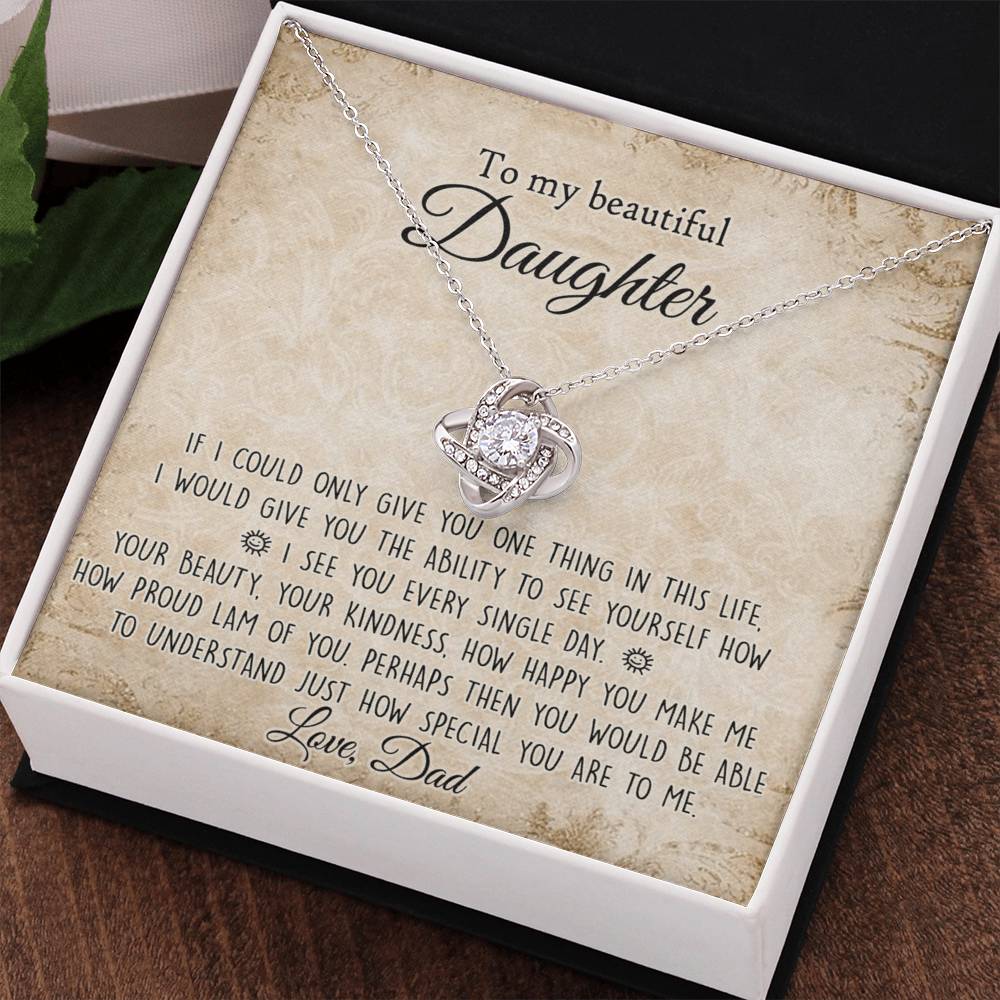 To My Daughter Gift Necklace From Dad, Pendant Gift for Daughter from Dad Father to Daughter Necklace for Daughter,  To My Beautiful Daughter Necklace Gift On Birthday Gift Graduation Christmas