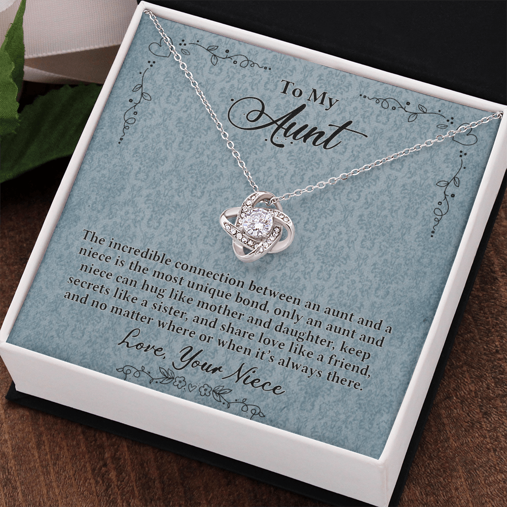 Aunt Gift Necklace, Aunt Wedding Gift from Bride, Wedding Gift from Niece, To My Aunt Love Knot Necklace From Niece Birthday Gift Graduation Gift Necklace, New Aunt Gift Necklace, Jewelry For Women
