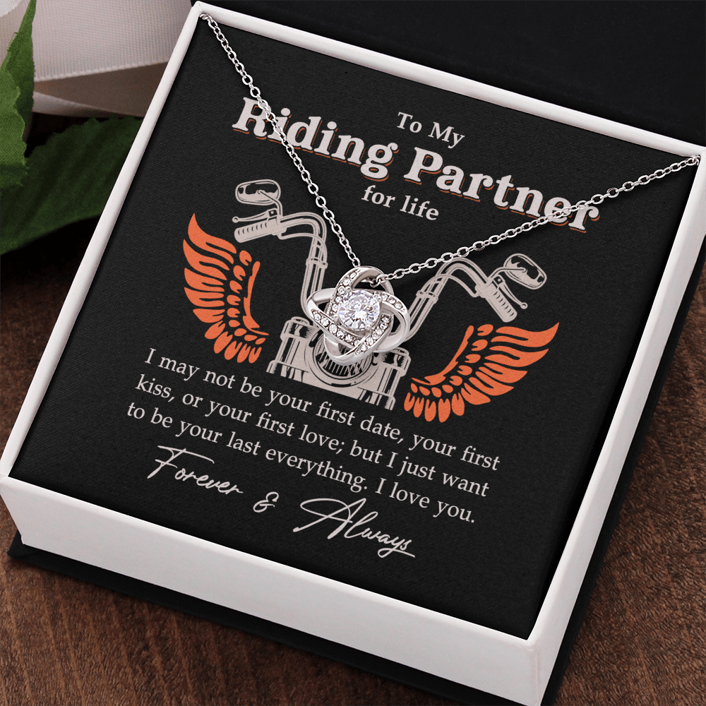 To My Riding Partner Necklace From Husband, Boyfriend Gift For Riding Partner Necklace Biker Woman Birthday Gift Anniversar Necklace for Her Romantic Girlfriend Gift Necklace Includes Message