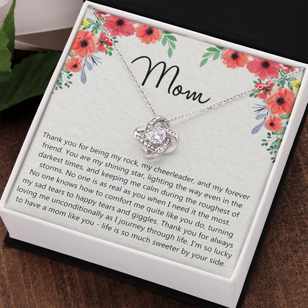 Mom Gift Necklace, Mother's Day Necklace Gift For Mom, To My Mom Love Knot Necklace Gift for Mom, Gift Anniversary Mother And Daughter Thank You Gift Pendant Jewelry Gift For Women Mom From Daughter