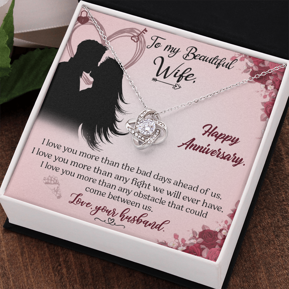 To My Beautiful Wife Necklace From Husband Valentines Day Necklace Gift For Wife Soulmate Gift Necklace Personalized Gift Jewelry For Women, Romantic Gift Necklace, Happy Anniversary Necklace