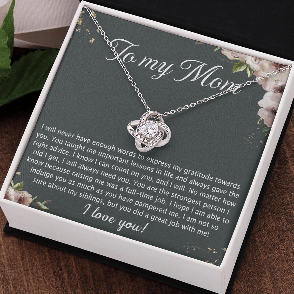 To My Mom Love Knot Necklace From Daughter, No Matter Necklace Gift For Mom, Daughter And Mother Love Knot Pendant Gift For Mom, Jewelry Gift For Women, Mom Gift Necklace, Daughter To Mom Pendant