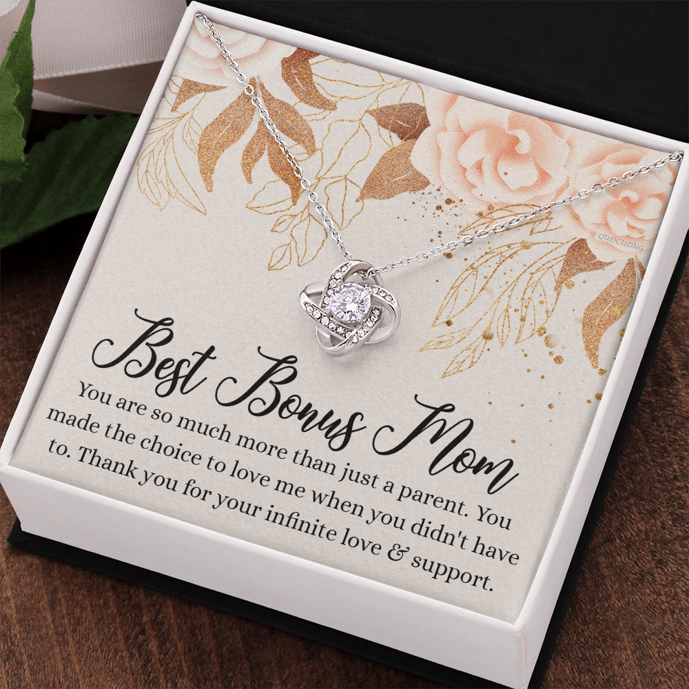 To My Bonus Mom Necklace From Daughter, Bonus Mom Gifts from Bonus Daughter, Necklace Gifts for Bonus Mom, Mother And Daughter Necklace Gift For Mom, Bonus Mother Gift Necklace Jewelry For Women