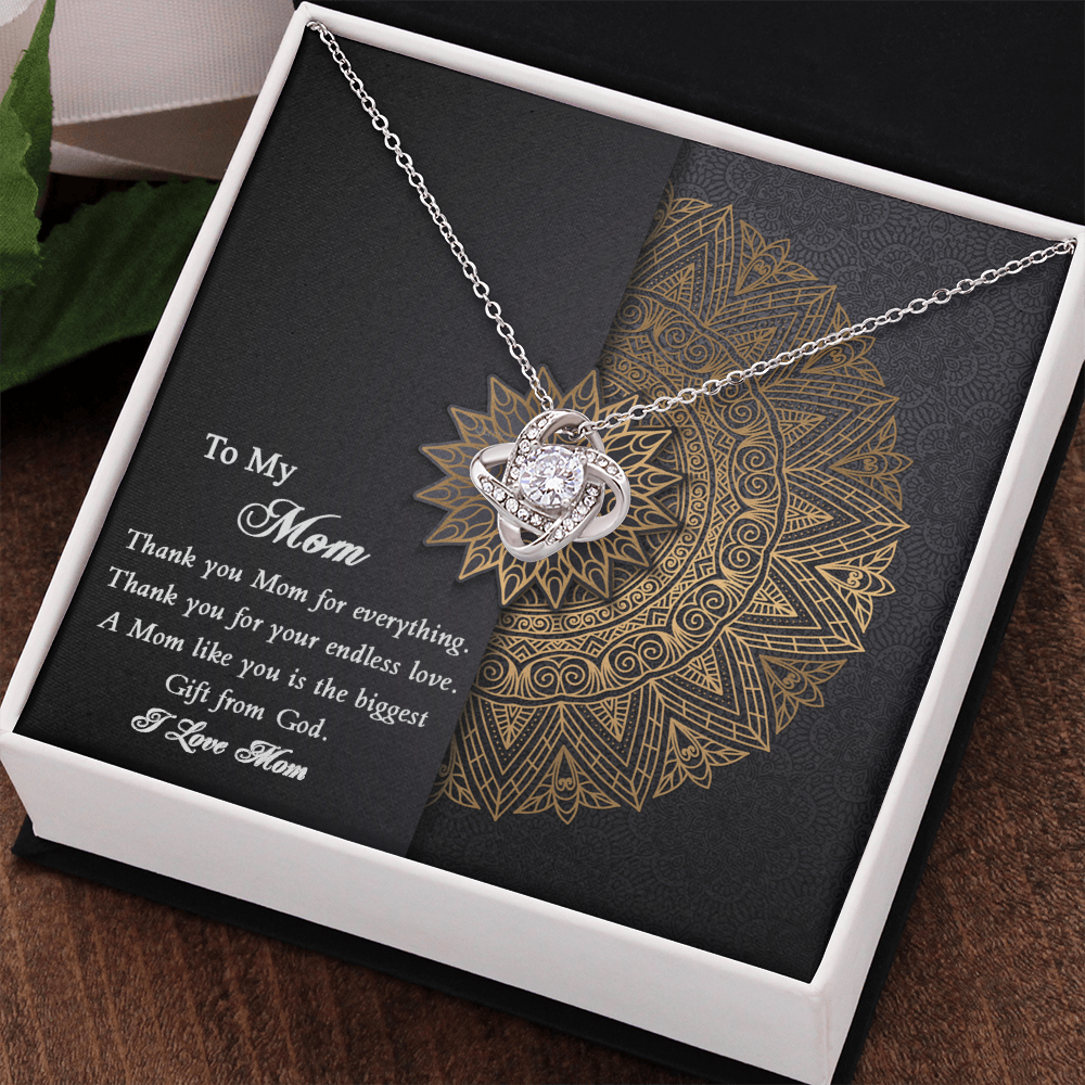 Thank you Mom Necklace from Daughter Gift for Mother's Birthday Xmas Present