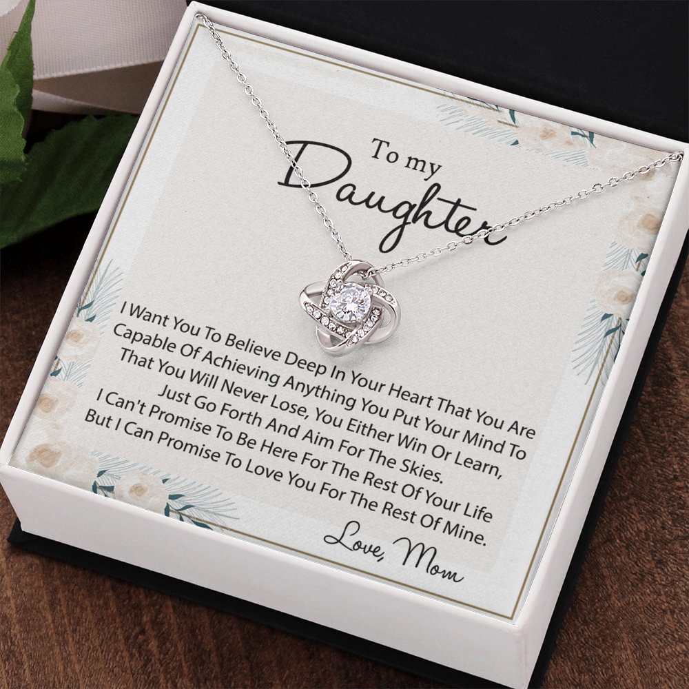 To My Daughter Gift Necklace Pendant From Mom, Mother to Daughter Necklace Gift Idea for Her, Girls Necklace On Graduation Gift Birthday Gift Christmas Gift From Mother And Daughter Jewelry