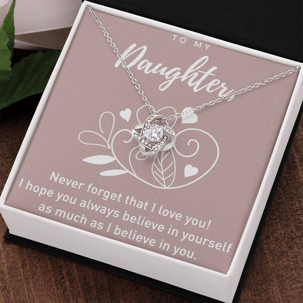 To My Daughter Gift Necklace From Dad, Never Forget That I Love You I Hope You Believe in Yourself Pendant, Daughter Pendant Necklaces, Father Daughter From Dad On Birthday, Christmas, Anniversary