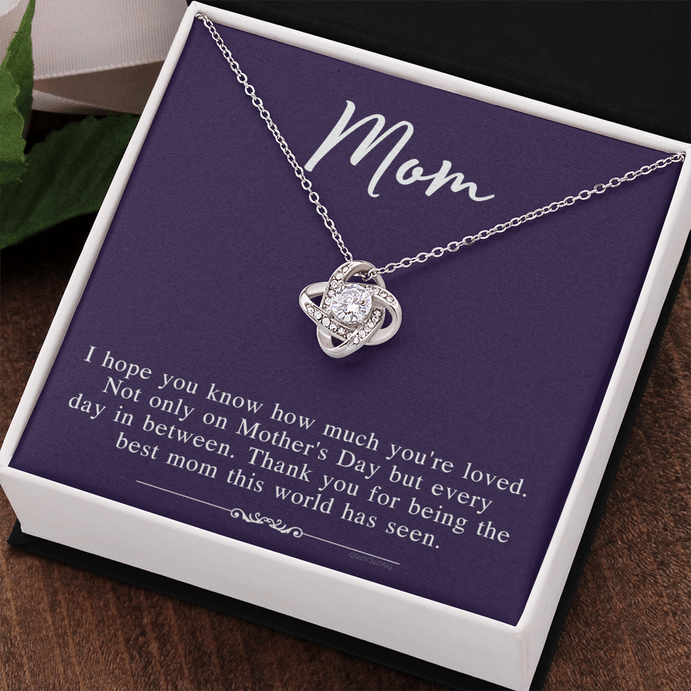 Mothers Day Necklace From Daughter, To My Mom Necklace From Daughter Gifts To Give To Your Mom Beautiful Box, Gift Box Mothers Day, Mom Love Knot Necklace From Daughter, Jewelry Gift For Women