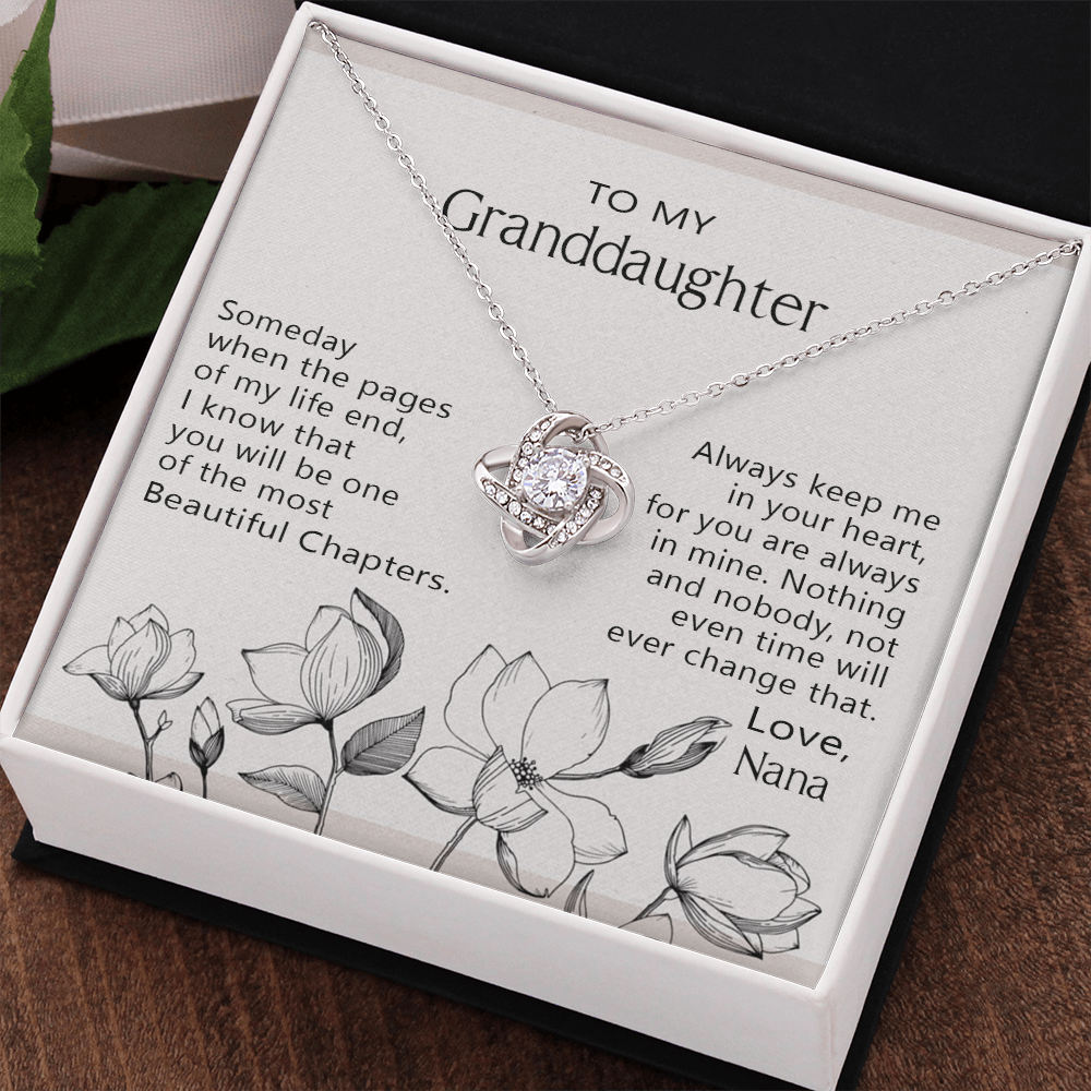 Love Knot Necklace For Granddaughter - To My Granddaughter Love Knot Necklace From Nana, Grandma Jewelry Necklace Gift On Birthday, Graduation Gift, Christmas Always Keep Me In Your Heart Necklace