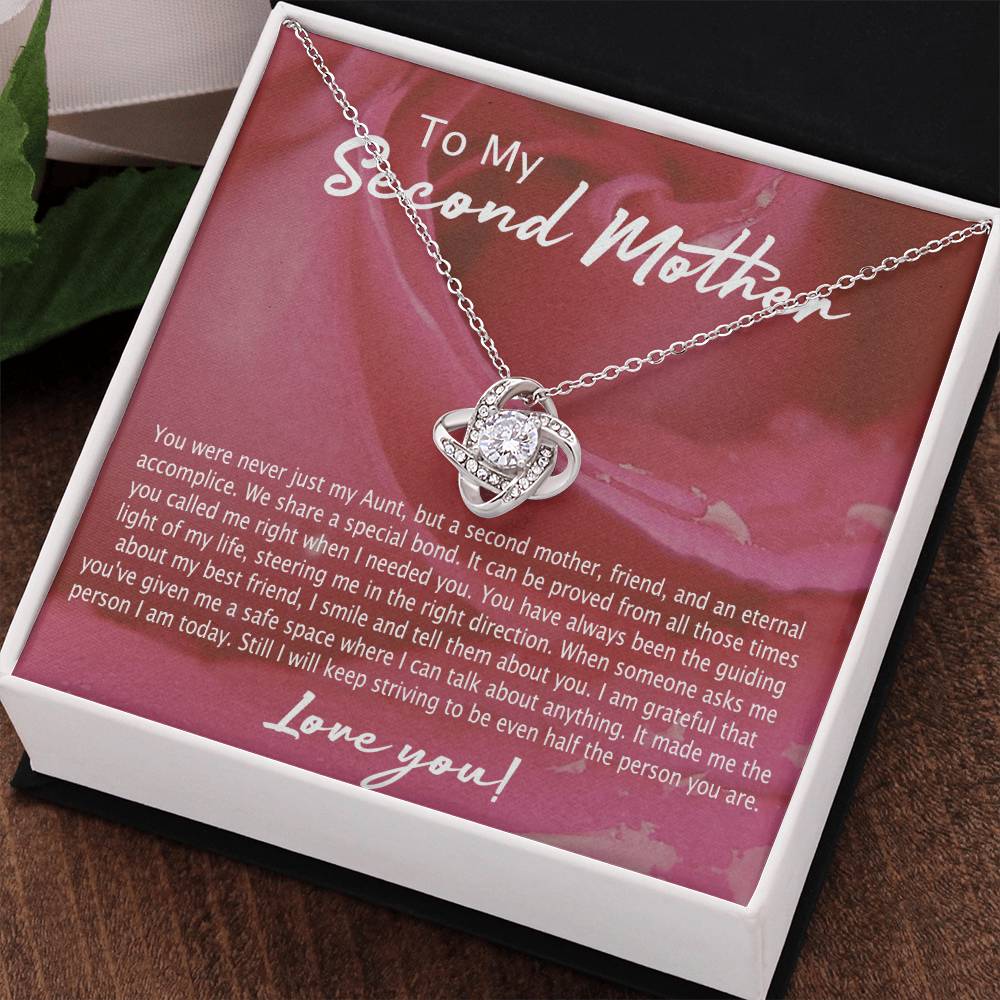 Second Mother Necklace, To My Second Mom Love Knot Necklace From Son, Second Mother Gift Necklace, Mother Pendant Gift Necklace From Daughter Or Son, Jewelry Gift For Women, Boyfriend's Mom Gift