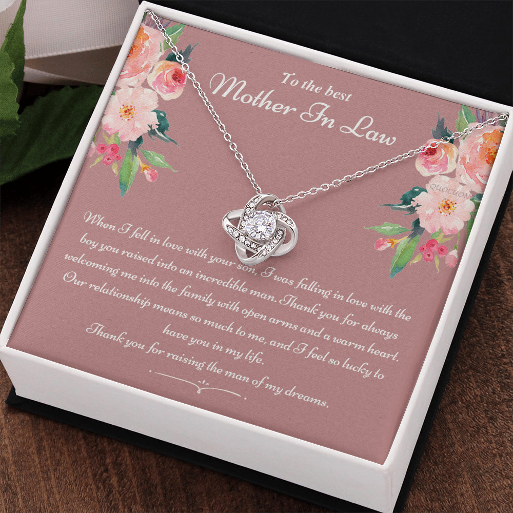 To The Best Mother In Law Gifts, Love Knot Necklace, Mother's Day Necklace Gifts