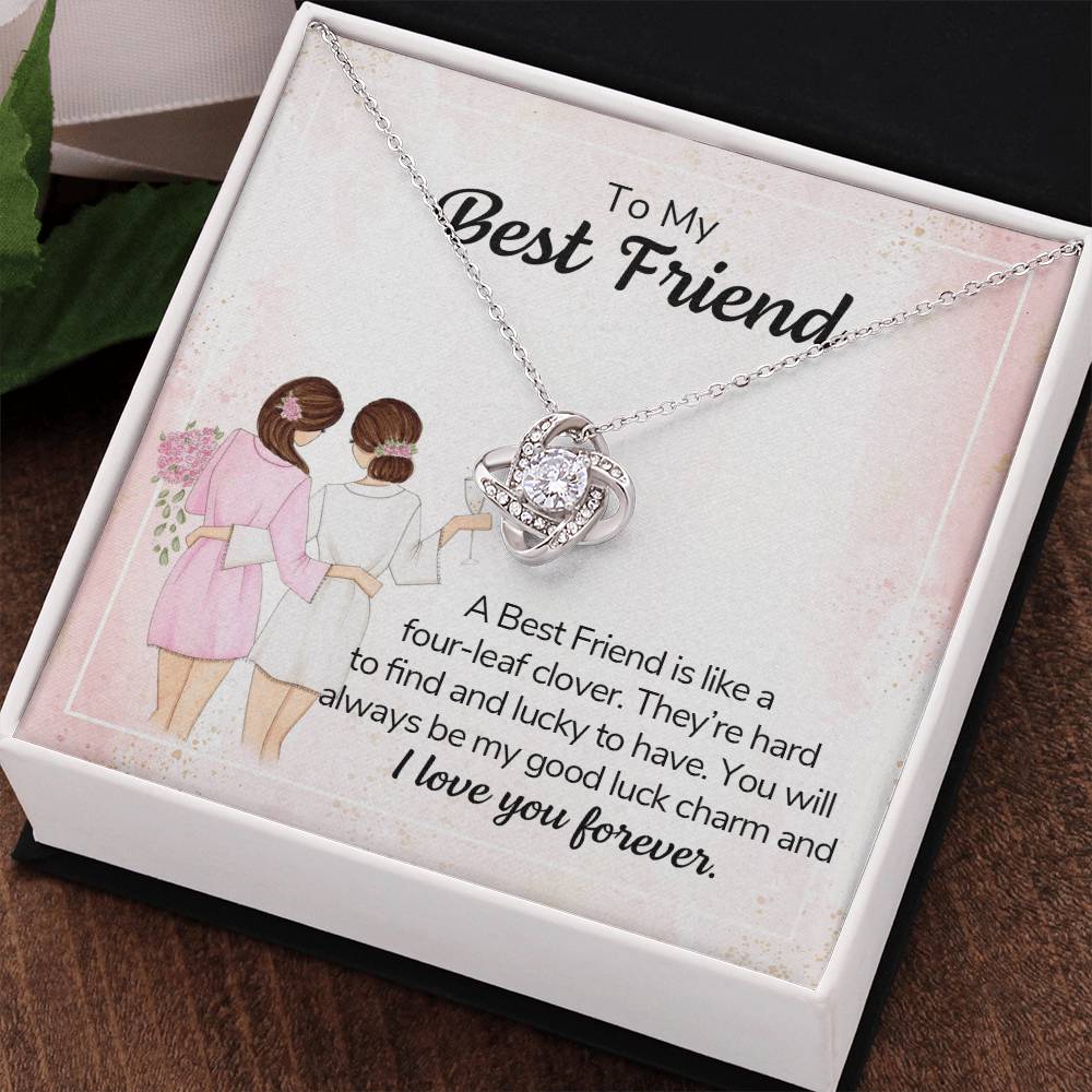 Best Friend Party Gift Necklace, Gift Pendant For BBF On Wedding, To My Best Friend Necklace From Friend BFF, Best Friend Love Knot Necklace Gift On Birthday, Anniversary, Christmas