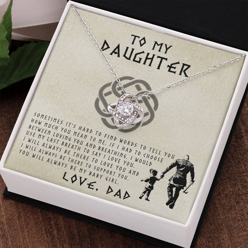 Viking Daughter Necklace From Dad To My Shieldmaiden Daughter Always Remember You Are Braver Than You Believe Necklace Message Card and Gift Box styles On Birthday, Christmas Graduation Gift