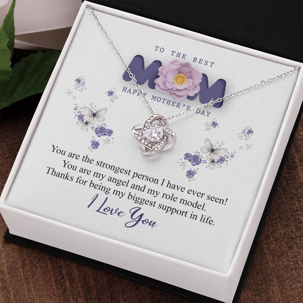 To The Best Mom Necklace From Daughter, Happy Mothers Day Necklace Gift For Mom, Mother And Daughter Love Knot Necklace Gift On Mother's Day Anniversary, Birthday Gift Christmas, Jewelry For Women