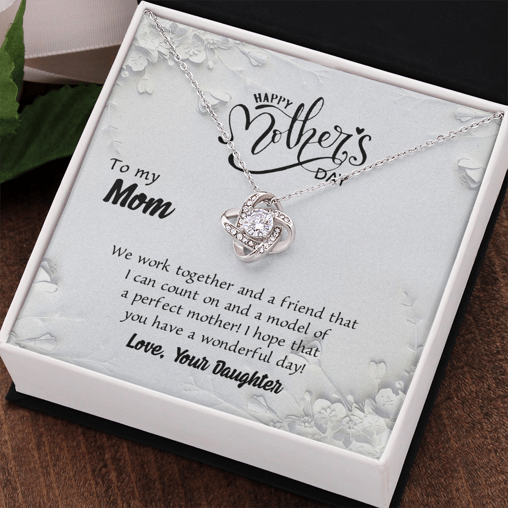 Happy Mother's Day Necklace, To My Mom Love Knot Necklace Gift From Daughter, Mom Your Daughter Necklace, Daughter And Mother Love Knot Pendant Gift For Mom Gift Necklace, Jewelry Gift For Women