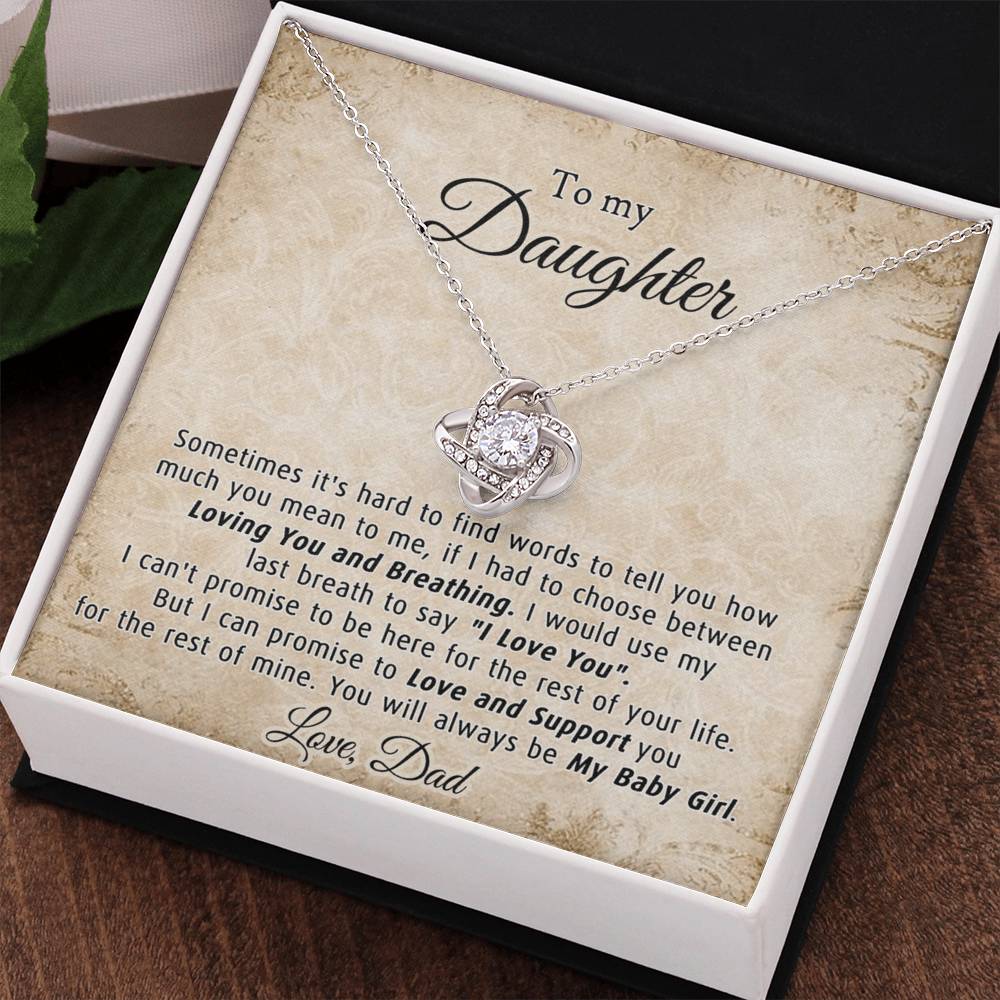 Gifts Necklace for Daughter, To My Daughter Necklace From Dad, Daughter Gift for Christmas, Birthday, Wedding, Graduation Gift Father And Daughter Necklace With Message Card and Gift Box