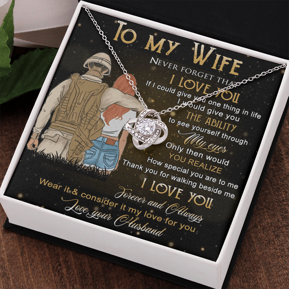 Soldier Necklace Husband To Wife - To My Wife Necklace Gift From Husband On Anniversary, Army Gift Necklace, Military Gift For Wife, Never Forget Necklace Gift For Wife, Jewelry Gift For Women