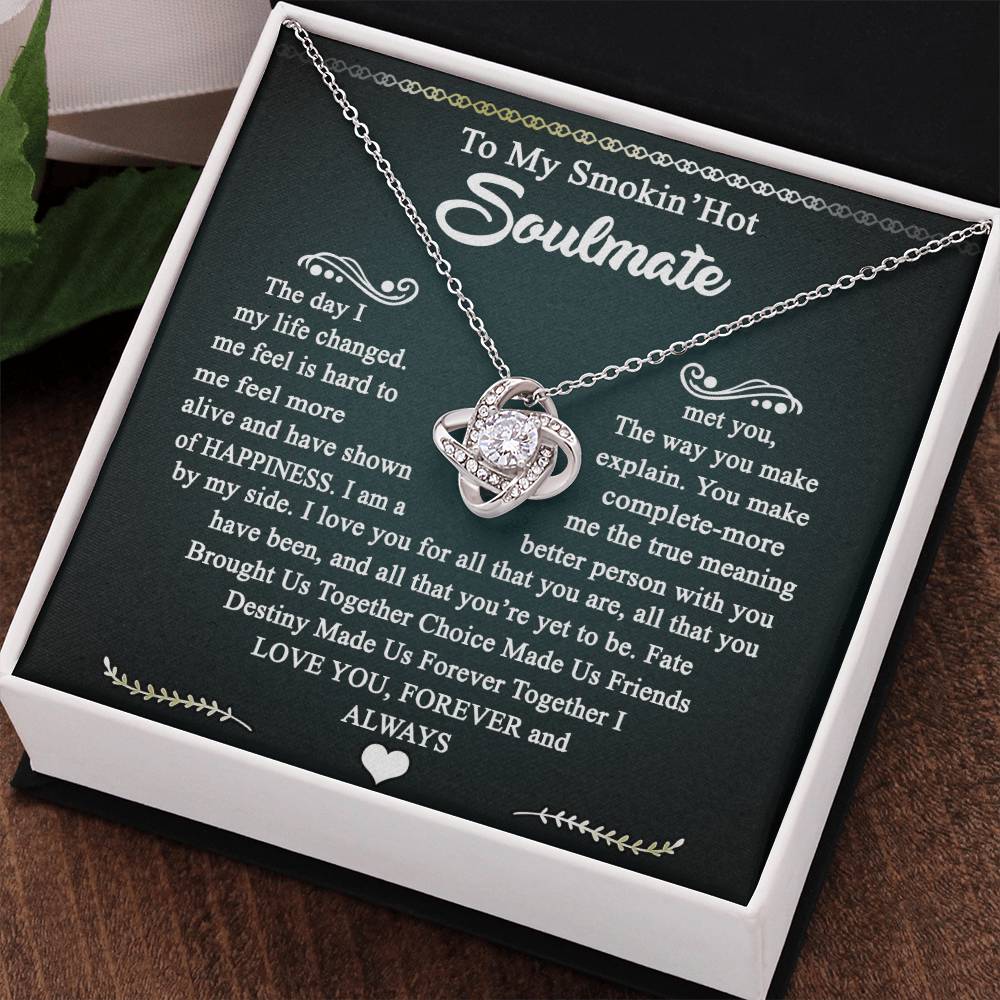 To My Smokin Hot Soulmate Necklace Gift From Husband, Luxury Jewelry For Wife, Girlfriend, Couples Gifts Neckalce, Soulmate Necklace Gift On Christmas Wedding For Her, Jewelry Gift For Women