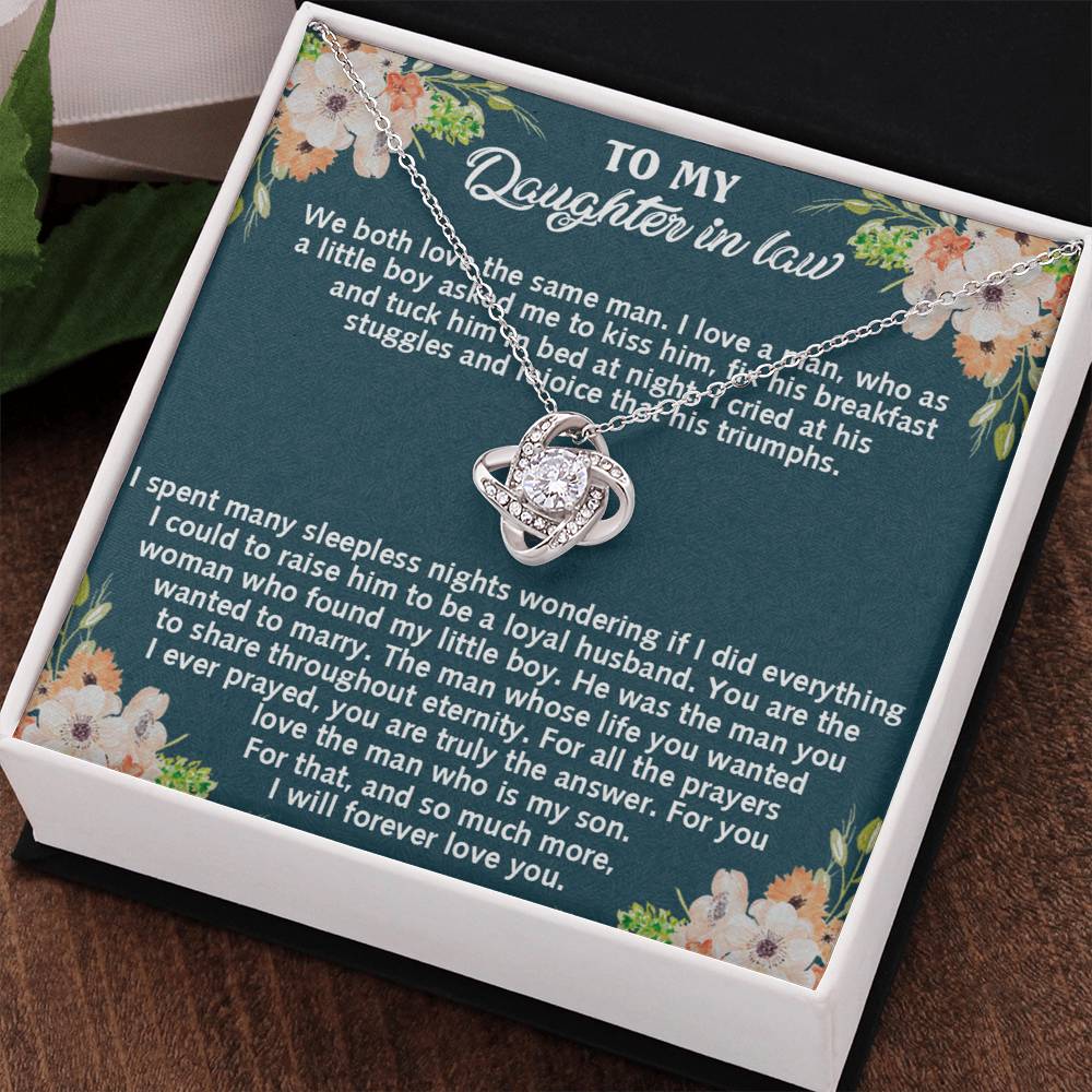 Mother And Daughter -  Daughter in Law Love Knot Necklace, To My Daughter Daughter-in-Law Necklace From Parent Gift On Birthday Gift, Graduation Gift Christmas, We Both Love The Same Man Necklace