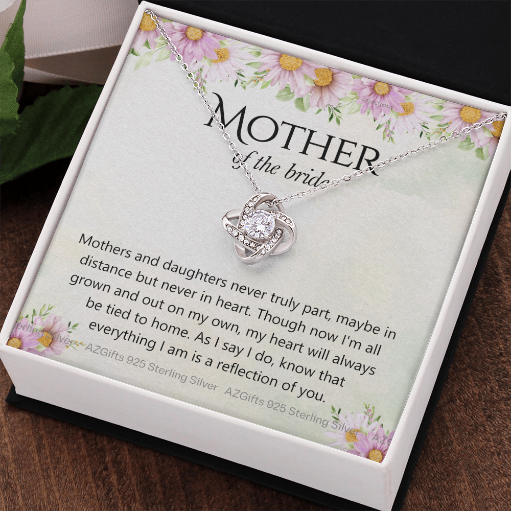 Mother Of The Bride Gift Necklace, The Love Knot Necklace Mother Of The Bride, Mother Of The Bride Gifts Pendant, Gift Necklace For Mother Of The Bride, Mother Of Bride Jewelry Gift For Women