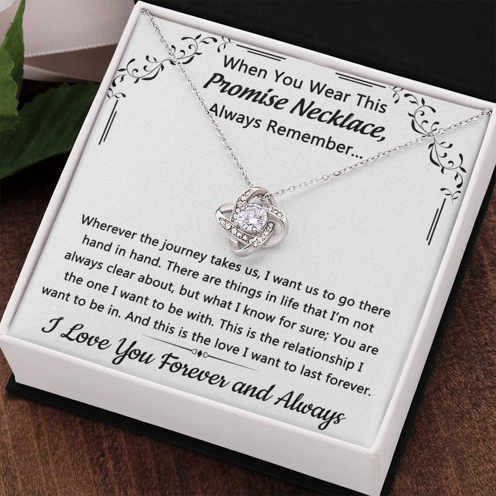 To My Love Promise Necklace From Husband, Boyfriend, Soulmate Love Knot Necklace with Message Card and Gift Box, Gift Necklace for Her Romantic, Girlfriend Gifts Forever And Always Necklace