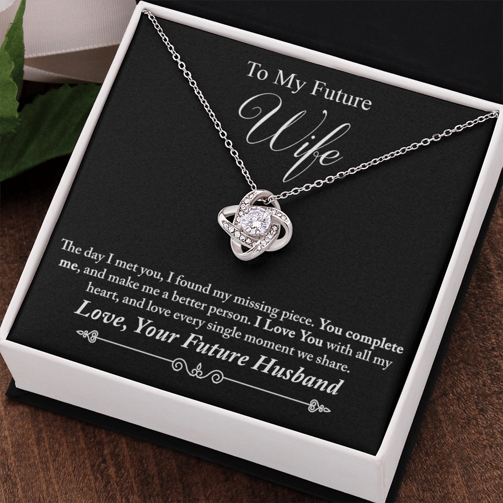 To My Future Wife Love Knots Necklace From Husband, Birthday Gift For Wife, Soulmate Gift Pendant Fiance Gift Necklace, Husband To Future Wife Gift Love Knot Pendant, Future Wife Gift Necklace