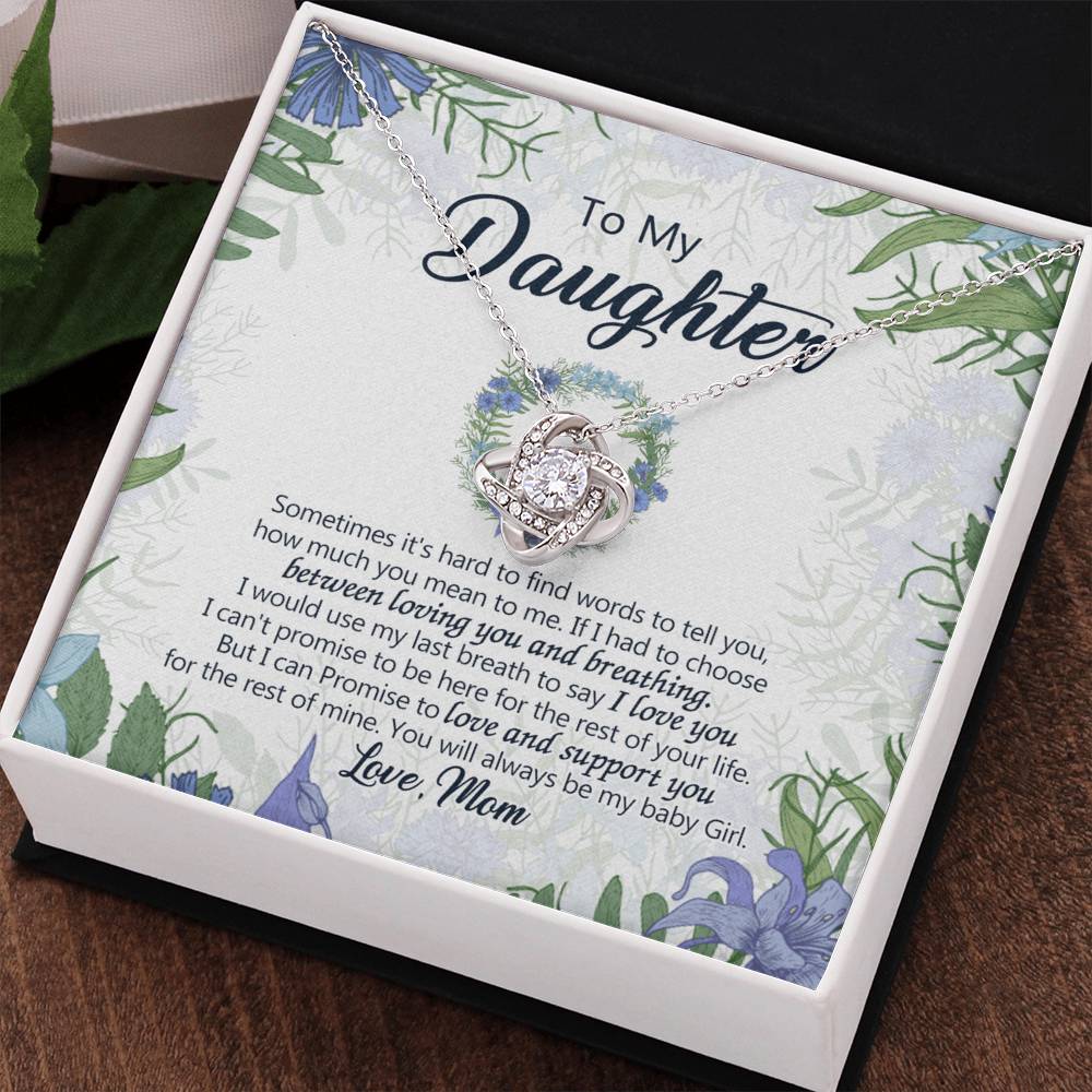 To My Beautiful Daughter Necklace Love Mom Mother And Daughter Necklace Pendant Gift, Mom To Daughter Necklace Gift On Birthday Gift Graduation for Her, Daughter Love You And Support Necklace