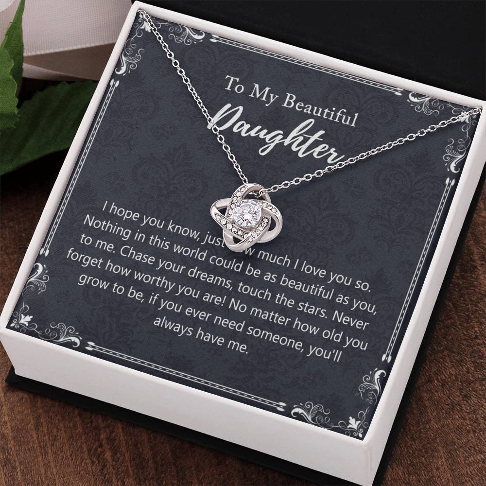 To My Beautiful Daughter Gift Necklaces Pendants, Father and Daughter Necklace Gift Luxury Necklace On Birthday, Anniversary Graduation Includes Gift Box Jewelry Gift For Girls Little Girl Necklace