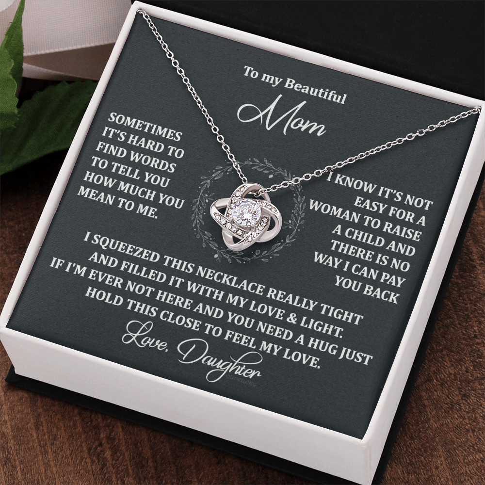 To My Beautiful Mom Necklace Gift From Daughter, Jewelry For Women Pay you Back